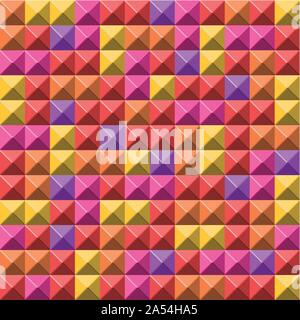 Pale pyramid tiles pattern Stock Vector