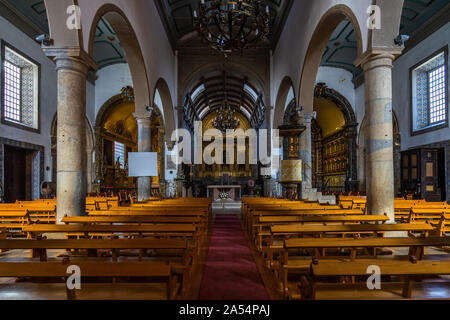 Interior of the Church of Santa Maria, the Cathedral of Faro, Algarve, Portugal Stock Photo