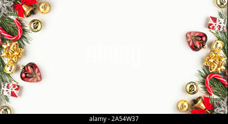 pine cones, flat lay, gift boxes, transparent, christmas invitation, christmas present, border Stock Photo