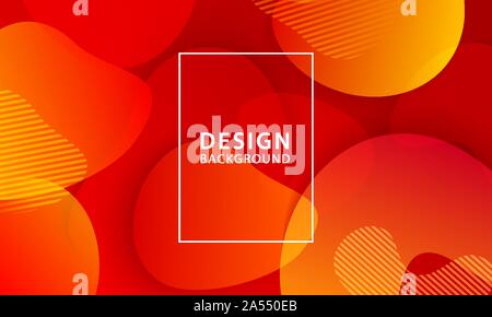 Fluid shape banner design background. Liquid geometric red and orange gradient template. Stock Vector