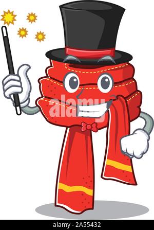 Magician scarf hung on the character wall Stock Vector