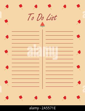 Daily planning sheet. To do list. Vector Stock Vector