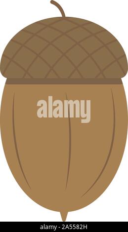 Acorn icon illustration. Flat design style. White background Stock Vector