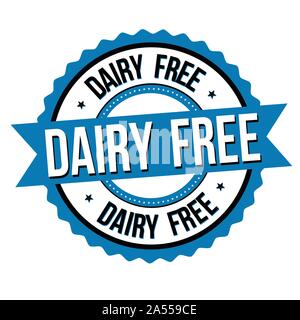 Dairy free label or sticker on white background, vector illustration Stock Vector