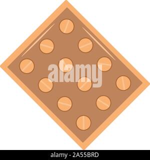 Plate of pills. Medical product. Disease treatment. Icon illustration. Health cure Stock Vector