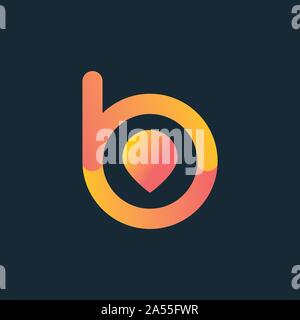 B letter  vector logo. Drop icon. Drop emblem Stock Vector