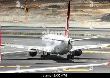 Istanbul International Airport, August 11th, 2019: Turkish Airlines Boeing 737-800 moving on the runway at Istanbul International Airport. Stock Photo