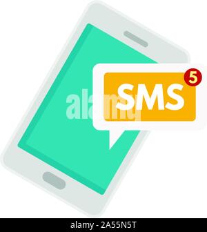 Smartphone sms icon. Flat illustration of smartphone sms vector icon for web design Stock Vector