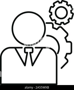 Administrator system icon. Outline administrator system vector icon for web design isolated on white background Stock Vector