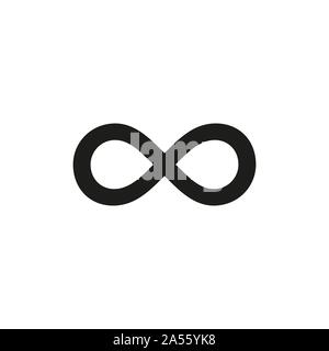 Vector illustration, flat design. Limitless infinity icon Stock Vector