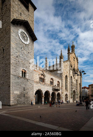 Como, Lombardy Italy Sept 2019 Como Duomo or Cathedral 14th cent. Como Cathedral (Italian: Cattedrale di Santa Maria Assunta; Duomo di Como) is the Ro Stock Photo