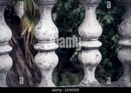 Balusters made of stone on the old historic staircase Stock Photo
