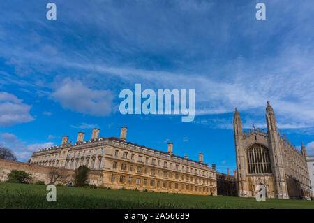 The fabulous King's College of the University of Cambridge. King's College and Clare College Stock Photo