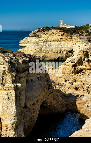 Alfanzina lighthouse in Portugal Stock Photo