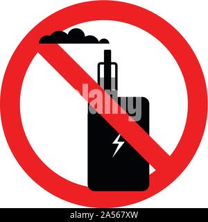 Electronic smoking prohibition sign. Simple vector illustration Stock Vector