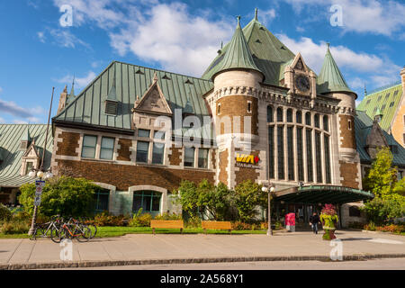 Quebec City, Canada - 4 October 2019: Facade of the Gare du Palais train station Stock Photo