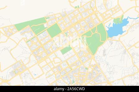 Printable street map of Islamabad, Province  Islamabad, Pakistan. Map template for business use. Stock Vector