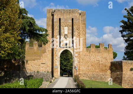 Remains of the Albornoz Fortress (Fortezza Albornoz), today used as public gardens - Orvieto Stock Photo