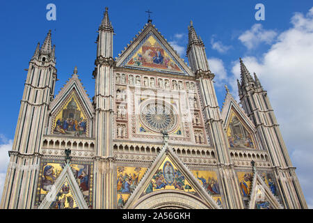 Duomo di Orvieto (Orvieto Cathedral dedicated to the Assumption of the Virgin Mary) one of the great masterpieces of the Late Middle Ages Gothic Stock Photo