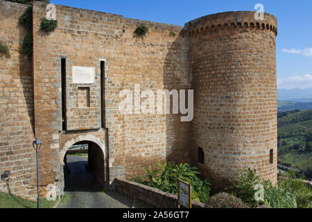 Fortezza Albornoz - Porta Soliana (or Porta Rocca) - Anello della Rupe (Ring around the cliff) - Orvieto Stock Photo