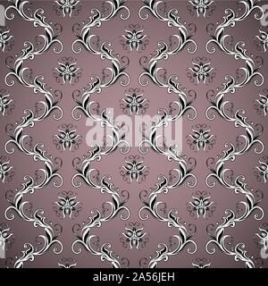 Wallpaper seamless brown pattern. Dark background Stock Vector