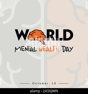 World Mental Health Day Stock Vector