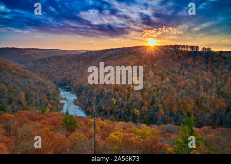 East Rim Overlook - Big South Fork National River and Recreation Area, TN. Stock Photo