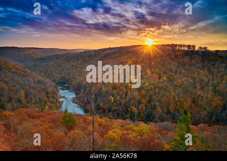 East Rim Overlook - Big South Fork National River and Recreation Area, TN. Stock Photo