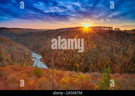 East Rim Overlook - Big South Fork National River and Recreation Area, TN. Stock Photo