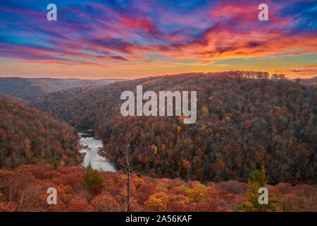 East Rim Overlook - Big South Fork National River and Recreation Area, TN. Stock Photo