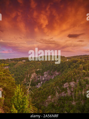 Sunset Storm Clouds at Tallulah Gorge State Park, GA. Stock Photo