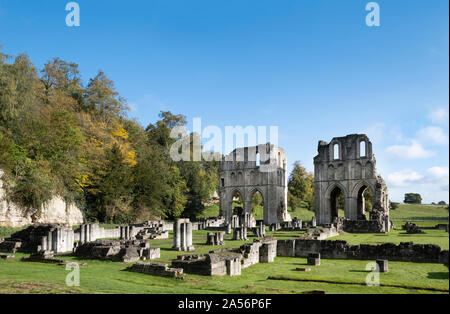Roche Abbey, Maltby, UK - 18th October 2019 : English heritage site near Docaster, South Yorkshire. One of the many ruined monastic buildings in the U Stock Photo