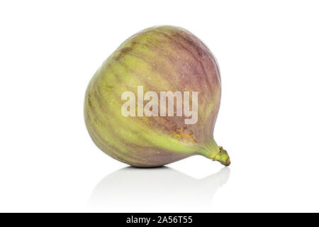One whole sweet purple fig isolated on white background Stock Photo