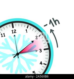 switch to winter time concept for daylight saving vector illustration EPS10 Stock Vector