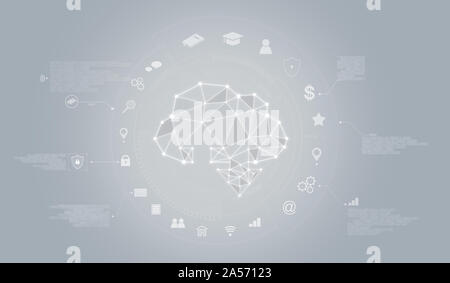 Cloud computing and Cloud data storage technology icon graphic Stock Photo