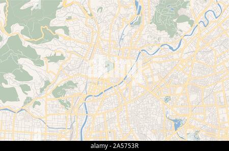 map of Kumamoto prefecture of Japan and location on Japanese map Stock ...