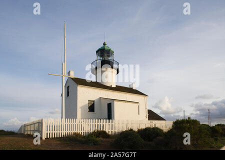 Low angle view of a lighthouse, Old Point Loma Lighthouse, Cabrillo National Monument, Point Loma, San Diego, California, USA Stock Photo