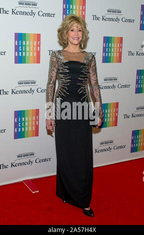 Jane Fonda arrives for the formal Artist's Dinner honoring the recipients of the 2014 Kennedy Center Honors hosted by United States Secretary of State John F. Kerry at the U.S. Department of State in Washington, DC on Saturday, December 6, 2014. The 2014 honorees are: singer Al Green, actor and filmmaker Tom Hanks, ballerina Patricia McBride, singer-songwriter Sting, and comedienne Lily Tomlin.Credit: Ron Sachs/Pool via CNP | usage worldwide Stock Photo