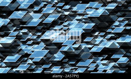 Abstract blue and black color of modern technology square geometric pattern design for brochure, leaflet, flyer design.Vector illustration Stock Vector