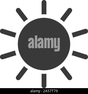 Screen brightness sun icon in vector Stock Vector