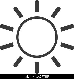 Screen brightness sun icon in vector Stock Vector