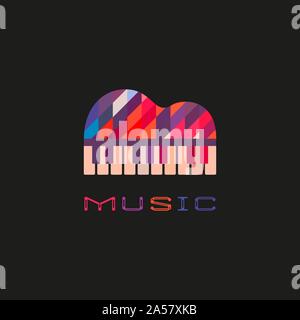 Piano keyboard hand drawn flat color music vector icon Stock Vector
