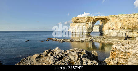 Natural limestone rock formations, Azure Window, Dwejra Bay, Gozo, Malta Stock Photo