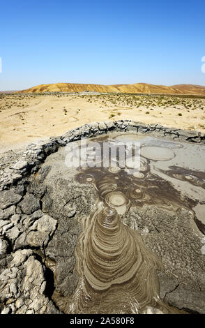 Mud volcanoes at the Gobustan National Park, Gobustan. Azerbaijan Stock Photo