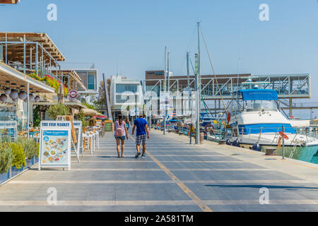 A typical view in Limassol in Cyprus Stock Photo
