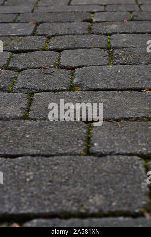 Closee up omage of textures on concrete cobbled pavement in Reykjavik Stock Photo