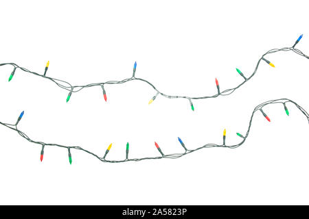 String of Christmas lights isolated on white background With clipping path Stock Photo