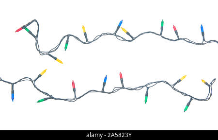 String of Christmas lights isolated on white background With clipping path Stock Photo