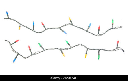 String of Christmas lights isolated on white background With clipping path Stock Photo