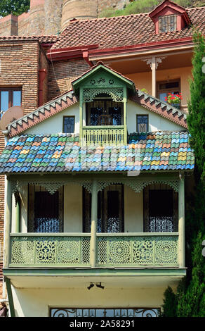 Traditional houses. Old town of Tbilisi, Georgia. Caucasus Stock Photo